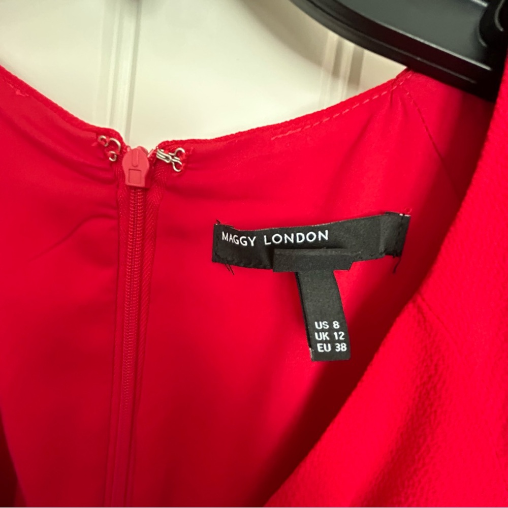 •NWT Maggy London Red Cocktail Dress Sz 8 - Picture 4 of 9